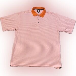 FootJoy Men's Polo with Orange and White Stripes
